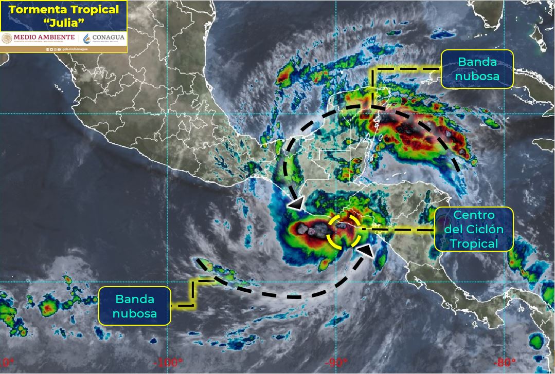 «Julia» se mantiene como tormenta tropical