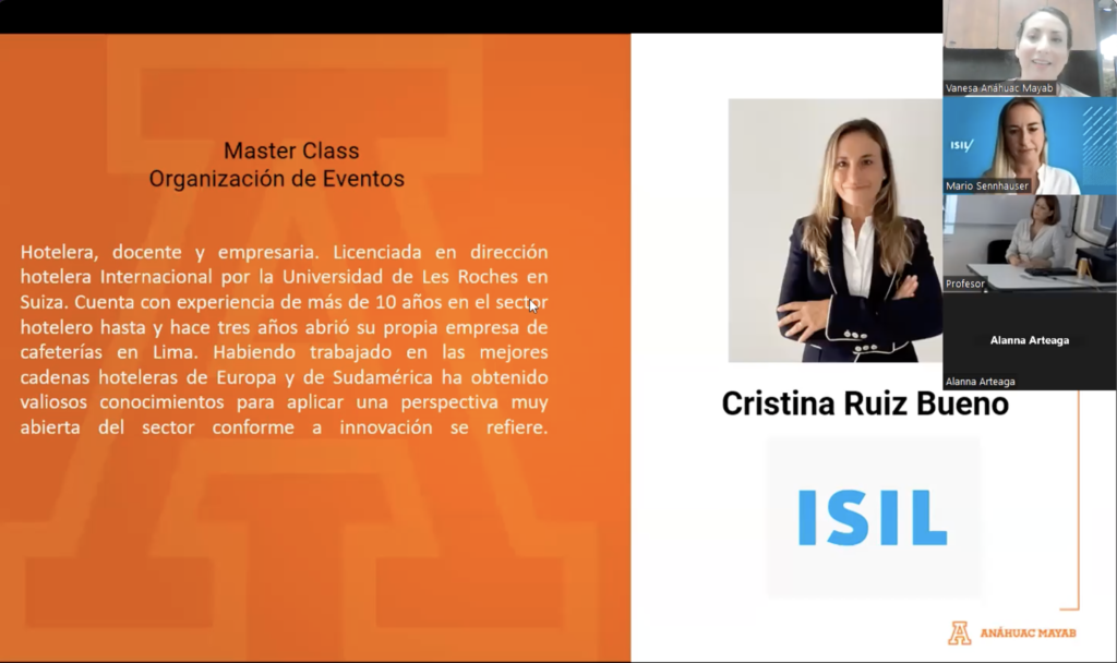 Master Class Internacional con Cristina Ruíz del ISIL Perú sobre la organización de eventos