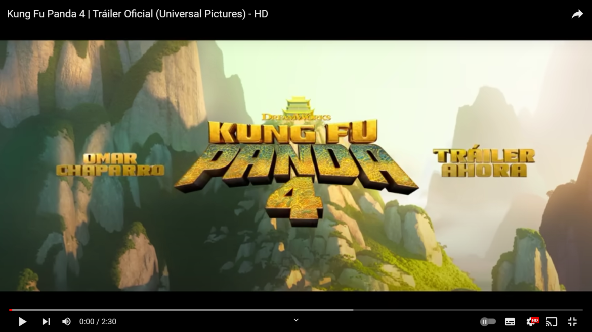 Kung Fu Panda 4: El regreso del Guerrero Dragón.