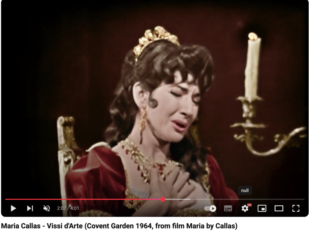 María Callas como Floria Tosca. Coven Garden, Londres, 1964