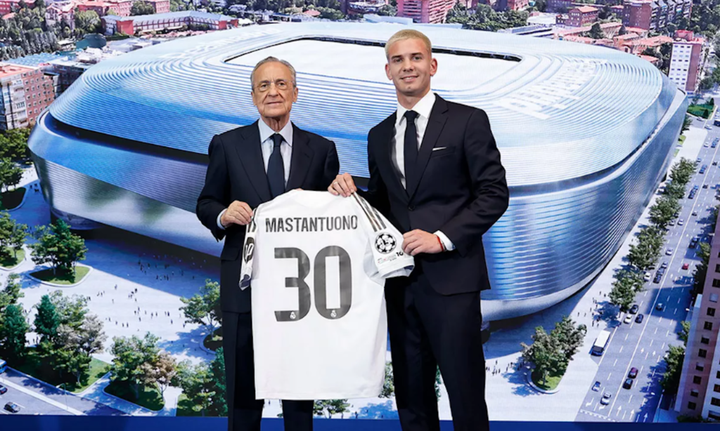 Franco Mastantuono y Florentino Pérez