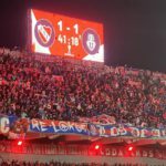Aficionados de la U de Chile durante encuentro con Independiente
